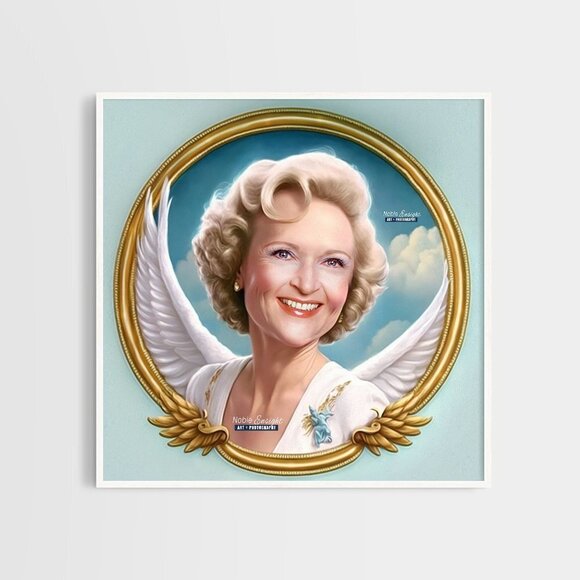 8x8 Betty White Golden Girls Portrait Oil Painting Fantasy Art Print - Picture 4 of 5